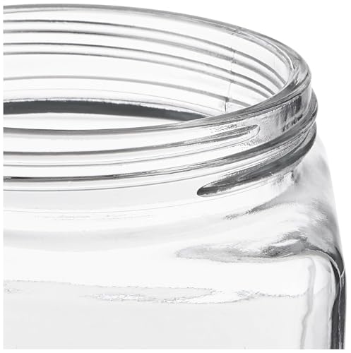 Image of CROCO JAR Square Glass Storage Containers 1750ml | Transparent Airtight Kitchen Jars with Steel Lid | Cubical Glass Jars for Pantry, Snacks, Dry Fruits, Masala, Pickle & Coffee Beans | Pack of 2