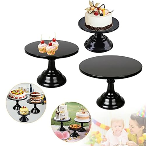 Présentoir à gâteau en métal noir de style rustique pour buffets d'exception