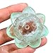 SUNYIK Handcarved Stone Lotus Flower Figurine Sculpture, Natural Healing Crystal Ball Stand Decoration, Green Fluorite, 2