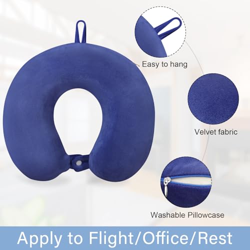 Image of Travel Pillow Neck Pillow for Airplanes Memory Foam Neck Pillow for Traveling, Car, Home, Flight Portable Pillow for Sleeping Provide Head Neck Support Rest