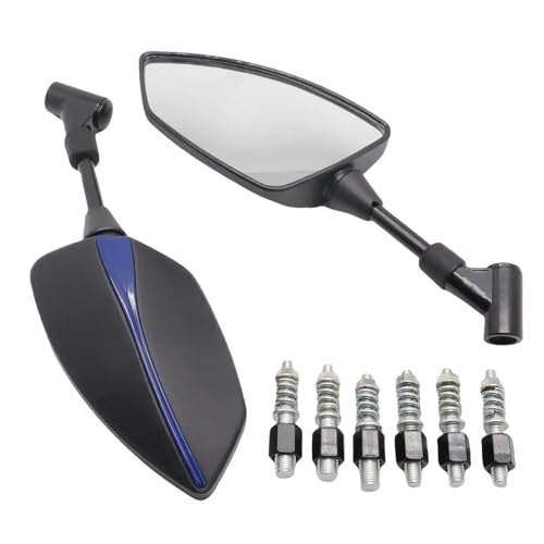 XWDPDNHHD Rétroviseurs Moto Réglables pour Suzuki Bandit GSF 400 600 650 650S 1200 1250 S 600S M8/M10 Collapsible Mirror(Bleu)