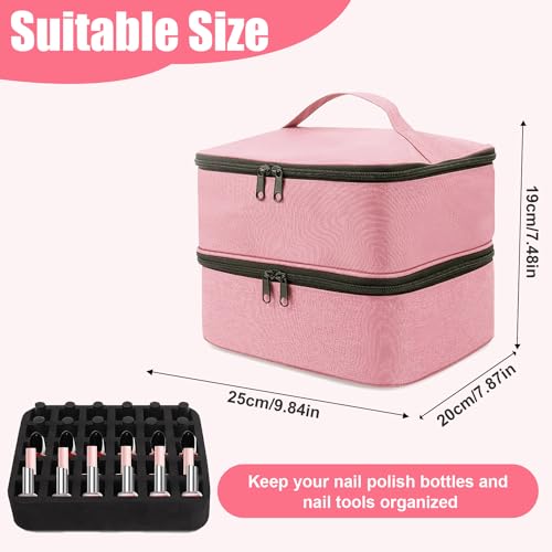 Bolsa organizadora de esmalte de uñas con doble capa espaciosa 5