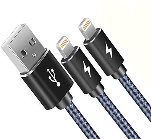 Cable Cargador iPhone, [2Pack 2M ] Cable Lightning Carga Rápida Trenzado de Nylon Cargador iPhone Compatible con Apple iPhone 12 11 XS MAX XR X 8 Plus 7 Plus 6S 6 Plus