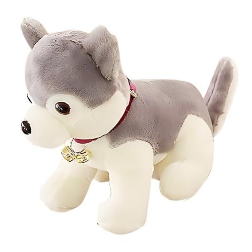 Sanwaliyaji Collection Realistic Looking Small Stuffed Animals Husky Dog Soft Plush Toy Cute Stuffed Animal for Boys and Girls Nursery and Room Decor (Grey)