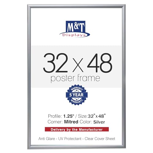M&T Displays Snap Poster Frame Silver 1.25