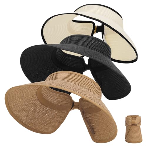 3 pack de sombreros viseras plegables para mujer miniatura 1