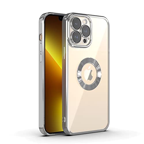 Image of YOFO Electroplated Logo View Back Cover Case for Apple iPhone 11 Pro Max [6.5] (Transparent|Chrome|TPU+Poly Carbonate)