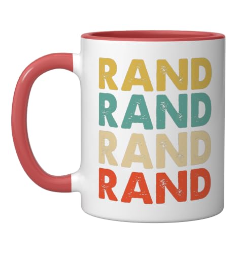 Rand Name Ceramic Mug, Red/White