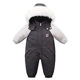 Baby Mädchen Jungen Schneeanzug Kinder Kleinkind Kapuzen Strampler Warmer Winter Skianzug Jacke...