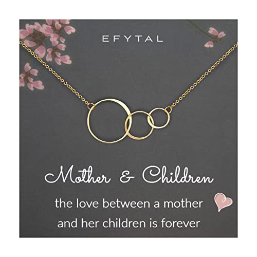 Image of EFYTAL Mom Necklace for Women, Sterling Silver or 14K Gold Mothers Necklace, Mothers Day Gifts for Mom, Mama Necklaces