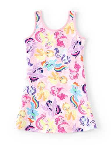 My Little Pony Girls Dress, Unicorn & Rainbow Print Sleeveless Casual Style Summer Sundress, Party & Playdate Outfit A-Line