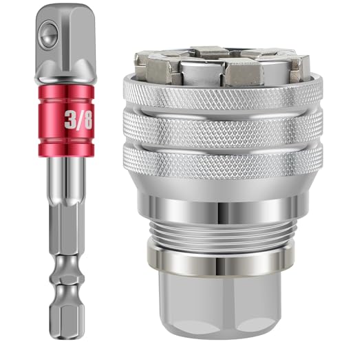 YuuFcy Multifunktions-Universal-Steckschlüsselwerkzeug, Super-Steckschlüssel passend, Universelles Wartungswerkzeug, Verstellbarer Universal Steckschlüssel for metrisches 3/8-Zoll (1PC)