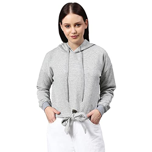 Campus Sutra Women's Cotton Hooded Neck Sweatshirt (CB22_HDS_W_PLN_GR_Brown_S) Campus Sutra Women's Cotton Hooded Neck Sweatshirt (CB22_HDS_W_PLN_GR_Brown_S)