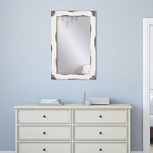 Pattonwalldecor24x36distressedwhitereclaimedwoodwallmirror  Urban Country Home Decor Patton wall decor 24×36 distressed white reclaimed wood wall mirror  urban country home decor