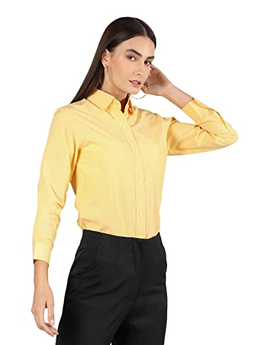 Image of CHKOKKO Women Solid Polycotton Regular Formal Shirt