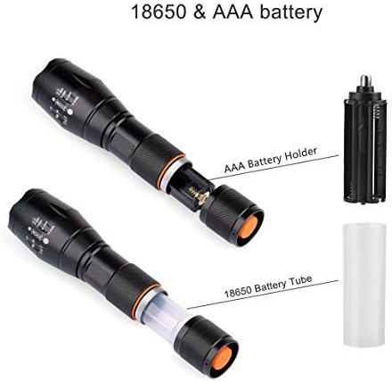 DROEAY Super Bright Tactical Led Flashlight, Single Mode 1000 Lumen Zoomable Flashlights Torch, 1 Mode Adjustable Foucs Waterproof Light