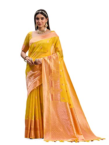 Sari en soie Banarasi MIMOSA vêtement femme avec chemisier chic