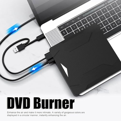 Image of External DVD Drive Player, USB 3.0 USB-C Portable CD /DVD + /-RW Disk Burner, ROM Reader Writer for Laptop Desktop PC (XD008)