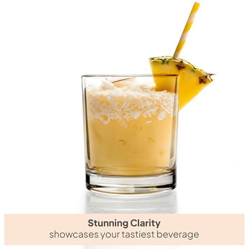 Image of CELLO Liberty DR Whiskey Rocks Glass Set of 6 Pcs, 350 ml Transparent | Leadfree Freezer & Dishwasher Safe Toughened Glass Set for Bar, Liquor, Whiskey, Cocktail, Mocktail, Mojito & Cold Beverages