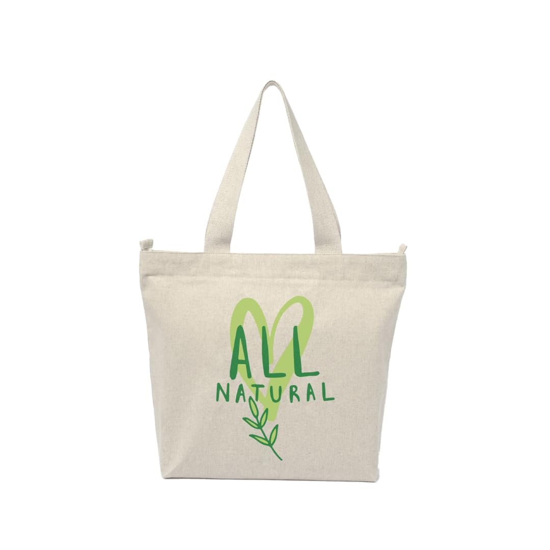 Amazon Brand - Eono, Grey Melange Tote Bag, Pack of 1, Reusable Tote Bags For Women, Shopping Bag For Grocery, Vegetable Bags For Market, Aesthetic Office Bag For Women, Bag For Women College -Natural