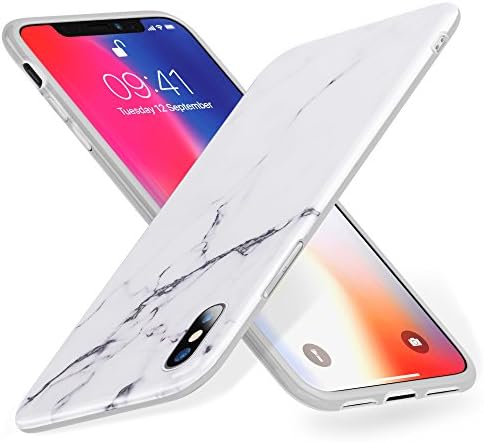 iPhone X Case, iPhone X Marble Case, MERCDON Slim Fit Soft Flexible TPU Rubber Silicone Gel Marble Pattern Phone Case Cover for Apple iPhone X (2017 Release) (Minimalism)