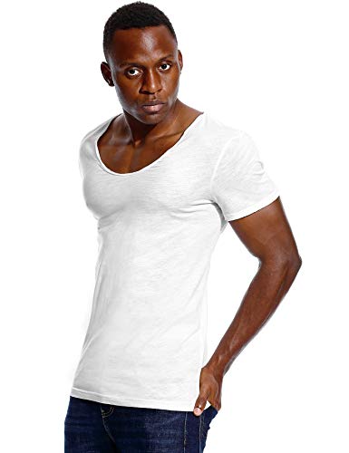 Deep V Neck T Shirt for Men Low Cut Scoop Tee Invisible Tshirt Vee Top2