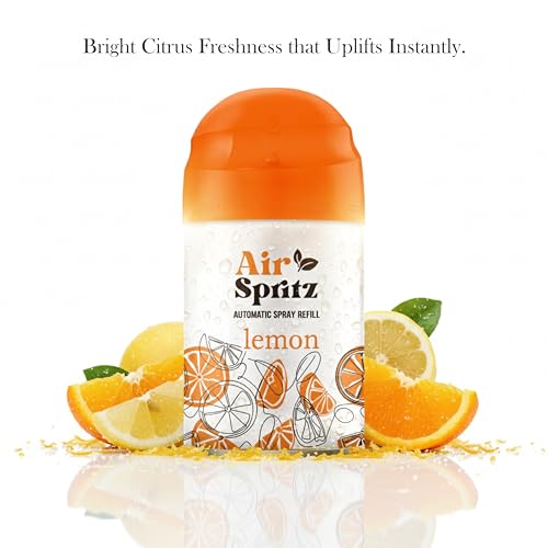 Image of Air Spritz 225ml Freshmatic Automatic Air Freshener Refill (Exotic Aroma | Lemon | Rose | Aqua - Pack of 4) | Automatic Room Freshener, Bathroom Freshener and Room Spray