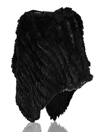 Women's Natural Rabbit Fur Knitted Shawl Length 73CM2