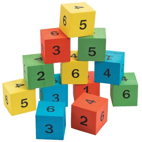 Foam Number Math Dice - 12 Pieces - Educational and Learning Activities for Kids