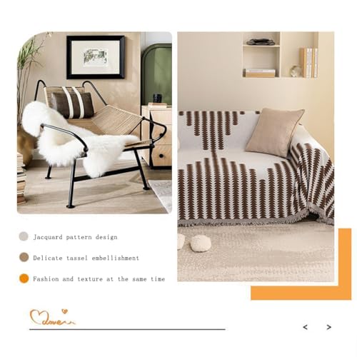 Jeté de canapé pour cacher l'usure couverture chenille marron lit boho