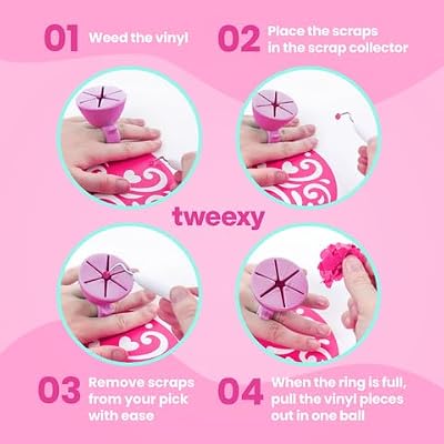 tweexy Craft Vinyl Weeding Scrap Collector Ring | Weeding Tools for Vinyl Heat Transfer, HTV Crafting & Adhesive Paper Sheets Holder | Portable Heat Press Accessories and Supplies (Lavender)
