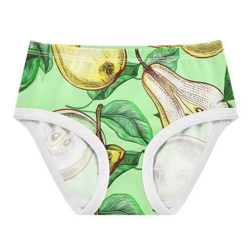 Aesthetic Toddler Girls Underwear 2t Cotton Little Girl Panties Light Green Pears Leaves Briefs Underpants
