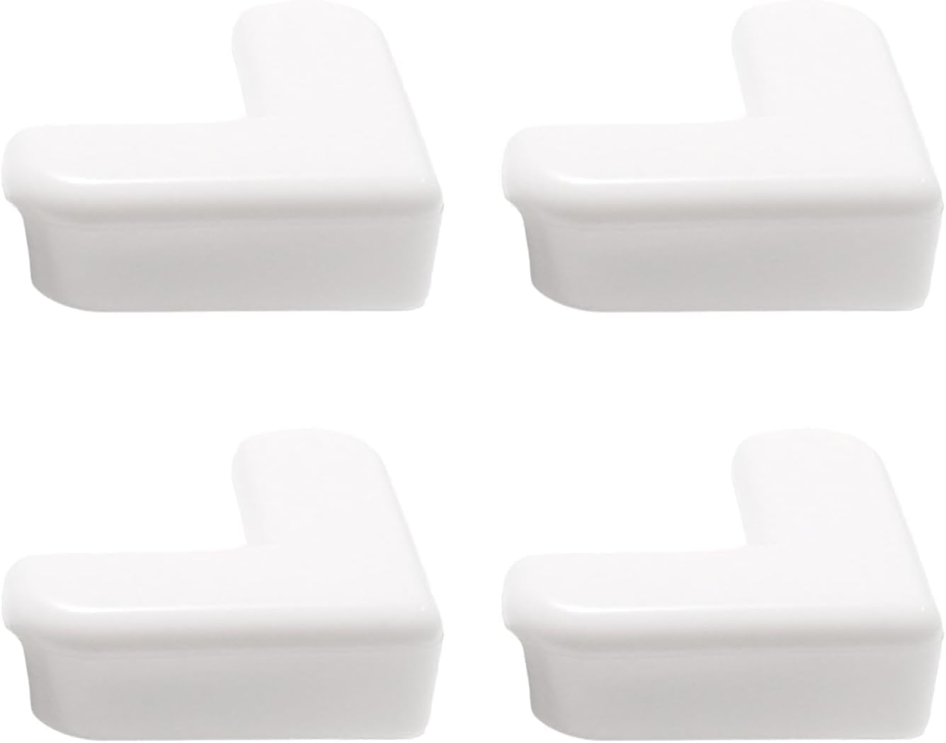 4-Pack White Corner and Edge Protectors - Self-Adhesive Bumpers for Furniture, Desks and Tables, Shock-Absorbing Guards for Home and Office Use — image 1
