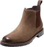 Cole Haan Men's Chamberlin Grand Chelsea Boots, Truffle Nubuck/Black Water Resistant, 11.5-M US