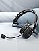 TECKNET Trucker Bluetooth Headset, Trucker Bluetooth Headphones with Microphone AI Noise Canceling Wireless On Ear Headset, Hands Free Wireless Headset for Cell Phone Computer Office Home (Black)