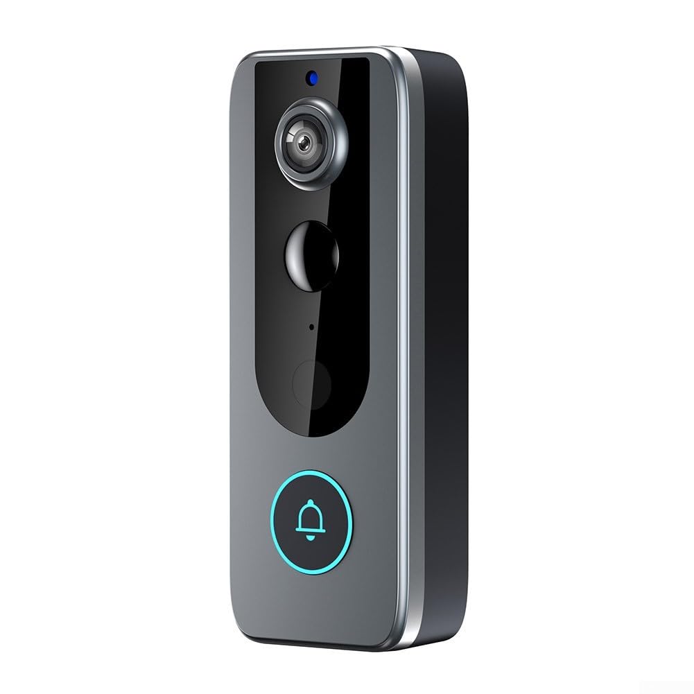 Sonnette WiFi intelligente pour Tuya, sonnette vidéo intelligente résistante aux intempéries, avec détection de mouvement, audio bidirectionnel, vision nocturne HD, pour porte d'entrée
