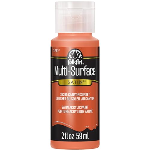 Image of FolkArt Multi-Surface Acrylic Craft Paint, Canyon Sunset 2 fl oz Premium Multi-Surface Satin Finish Paint, Perfect For Easy To Apply DIY Arts And Crafts, 36265