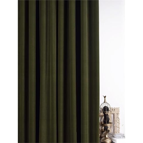 Rideaux chevrons vert olive transparents au tissage élégant