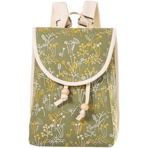 Goodhan Floral Embroidered Backpack Purse for Women Small Travel Handbag Shoulder Bag Daypack Cover