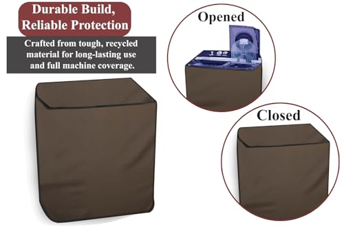 Image of The Furnishing Tree Polyester Waterproof Semi Automatic Washing Machine Cover Compatible for LG 9 Kg, 9.5 Kg & 10 Kg, DxWxH In Cms: ( 53.3x89x99 ), Beige