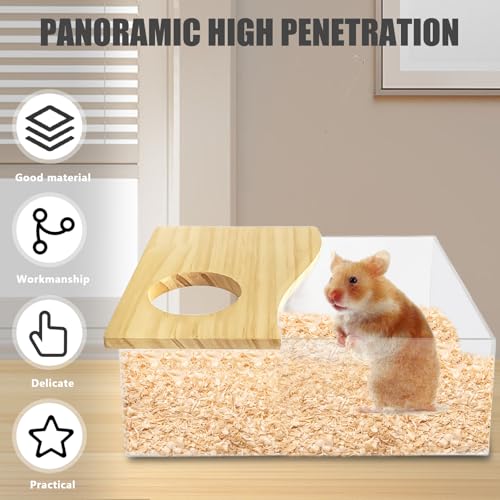 Haustier Hamster Badezimmer, Hamster Toilette, Sandbad Blühende Ratte, Sandbad Container Toilette Transparente Acryl Lemminge Badebox, Abnehmbarer Meerschweinchen Sand Badezimmer für Mäuse Lemminge
