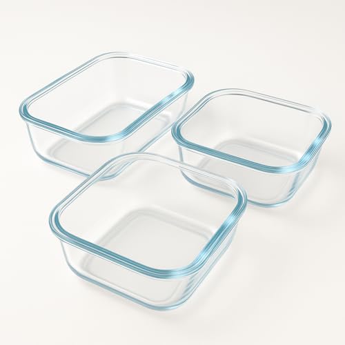 Image of Borosilicate Lunch Box Set of Airtight & Leak-Proof Tiffin Box for Office, School, Men & Women (Light Blue Colour) (Light Green, 580 ml 410 320)