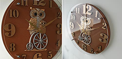 Radio Wall Clock, Owl Riding On Bicycle, Wall Clock, Stylish, Wall Clock, Scandinavian, Clock, Interior #TOP3