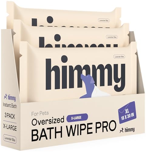 Himmy XL Pet Wipes for Dogs and Cats – 18” x 30” Bath Wipes for Cleaning, Deodorizing, Conditioning, Anti-Itch Grooming, Wet Dog Wipes for Paws, Butt, Ear, Eye, Face Whole Body Lavender Himmy XL Pet Wipes for Dogs and Cats – 18” x 30” Bath Wipes for Cleaning, Deodorizing, Conditioning, Anti-Itch Grooming, Wet Dog Wipes for Paws, Butt, Ear, Eye, Face Whole Body Lavender