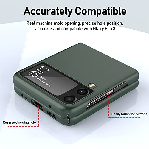 Vizvera Case For Samsung Galaxy Z Flip 3 5G 2021, Slim Fit Lightweight Matte Phone Case For Galaxy Z Flip 3-Green #TOP2