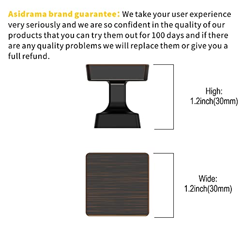 Image of Asidrama 5 Pack 1-1 /4 inch Oil Rubbed Bronze Kitchen Cabinet Knobs Dresser Knobs Drawer Knobs Cabinet Hardware Zinc Knobs for Dresser Drawers