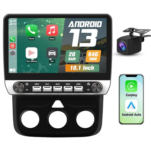 Pyniro Car Radio Stereo Upgrade for Dodge RAM 1500/2500/3500 2013-2018 Android Head Unit with 10.1 Inch Touch Screen/Backup Camera/Wireless CarPlay & Android Auto/Mirroring/Wi-Fi/Bluetooth/SWC/FM/AM