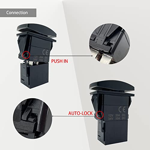 Image of 2 Set Rocker Switch Plug Socket with 6.3mm Female Spade Terminals for ARB Carling Switch Connection