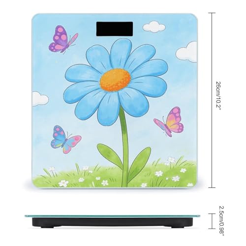 Báscula Digital Light Blue Daisy con LCD Grande miniatura 2