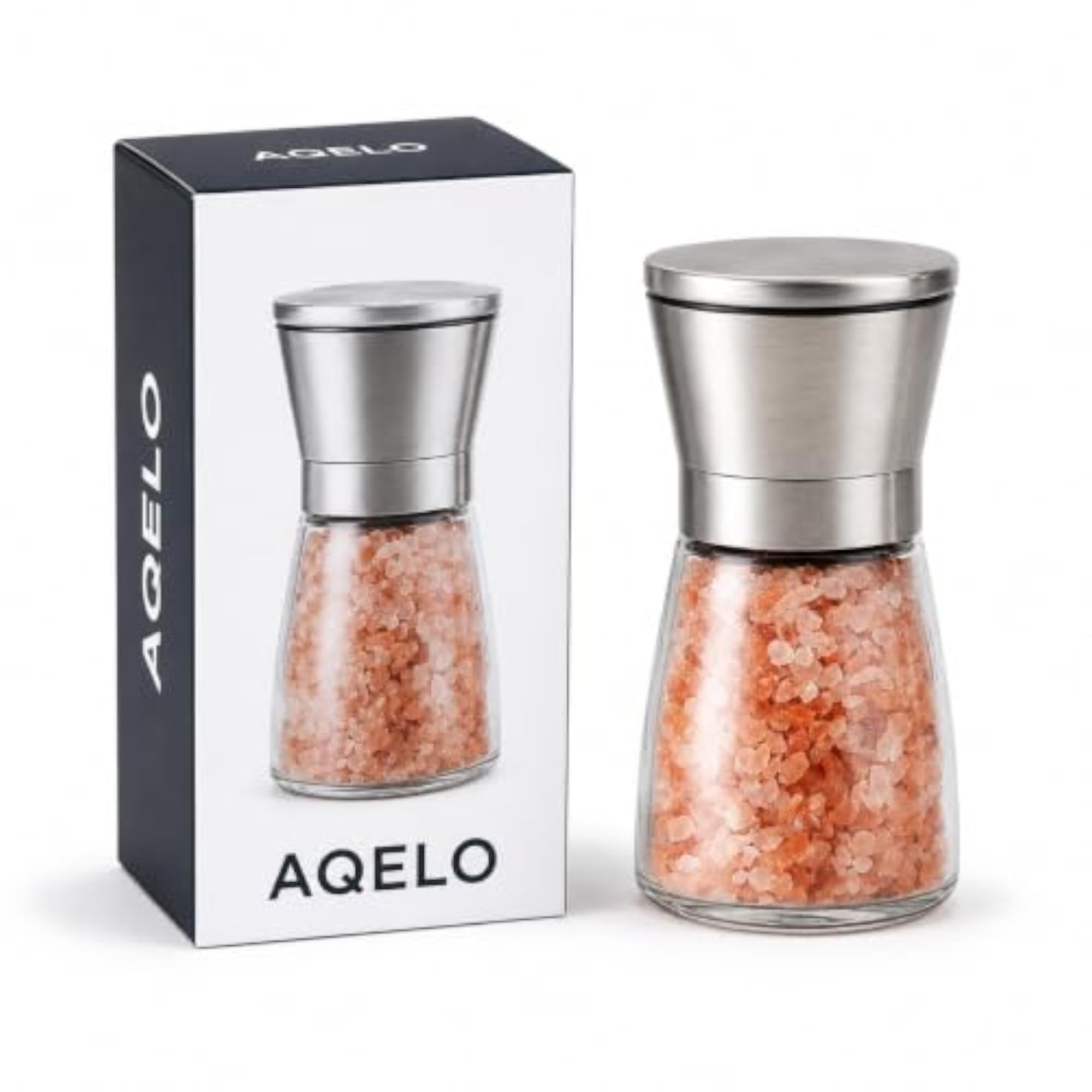 Stainless Steel Adjustable Ceramic Grinder with Glass Bottle